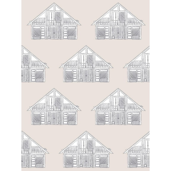 Dreamhouse Classic Removable Vinyl Wallpaper by Barbie - Oyster