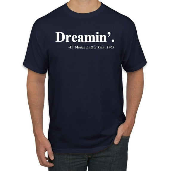 Dreamin' Dr Martin Luther King Jr. 1963 Men's Graphic T-Shirt, Navy, 5XL