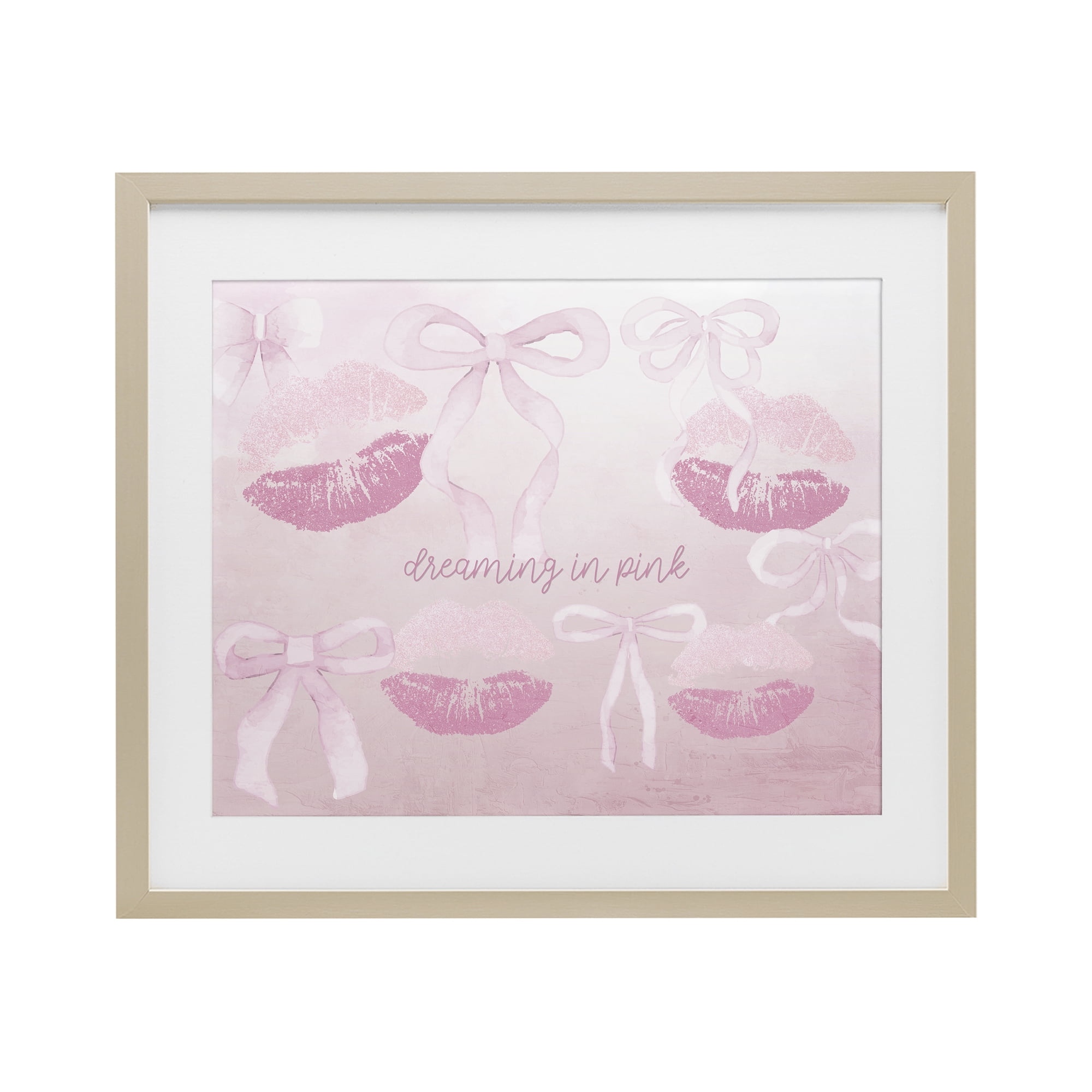 Dreaming In Pink Birch Framed Print Under Glass, design by Kim Allen