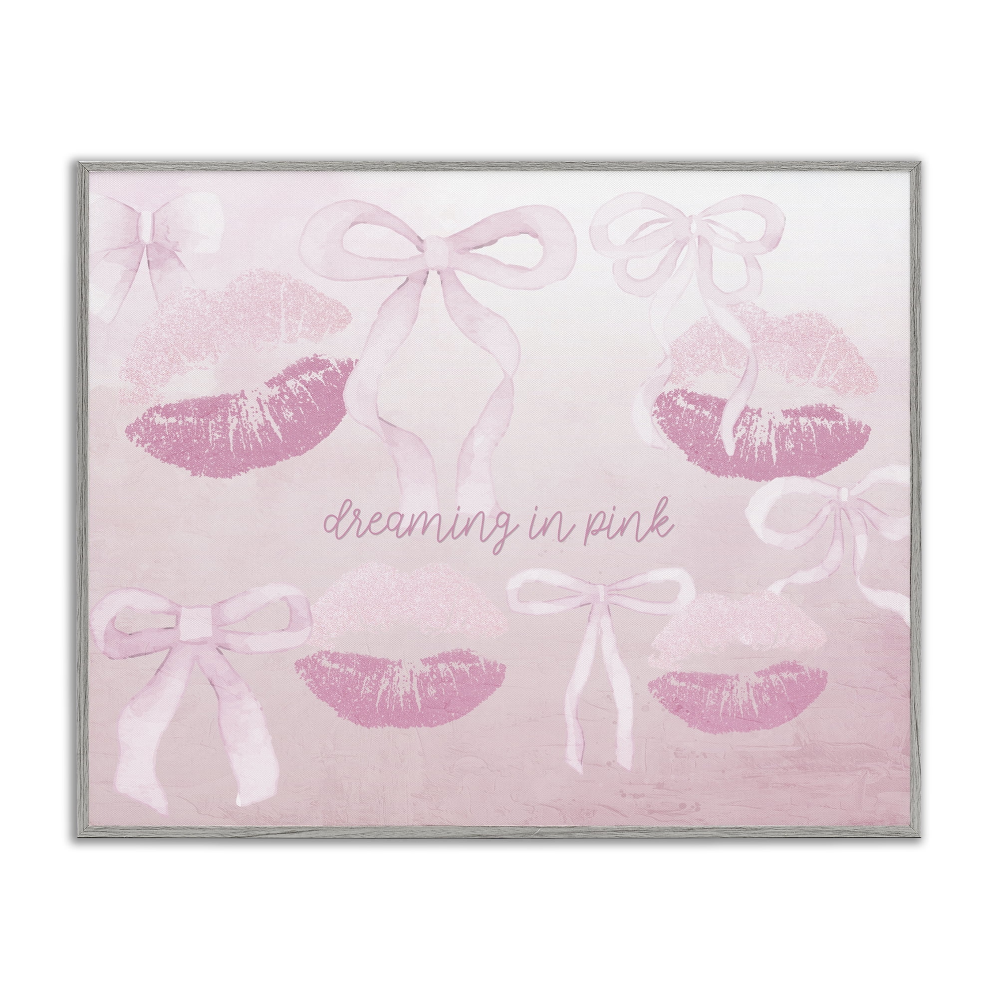 Dreaming In Pink Gray Framed Giclee Art, design by Kim Allen