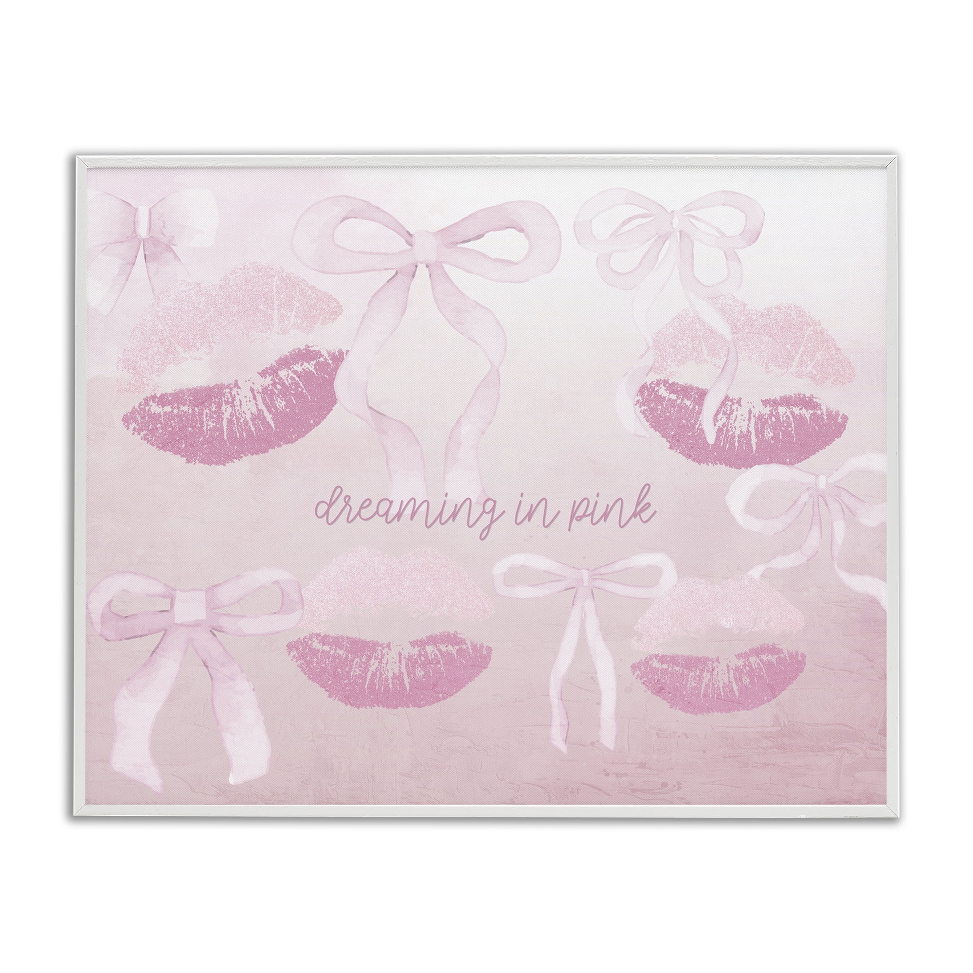 Dreaming In Pink White Framed Giclee Art, design by Kim Allen