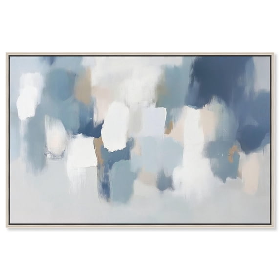 Dreaming Indigo I Canvas Blue Abstract Art by Art Remedy, Silver Frame, 45" x 30"