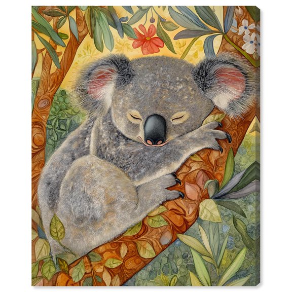 Dreaming Koala Canvas Print Zoo Art by Art Remedy, Gallery Wrapped, 30 x 36