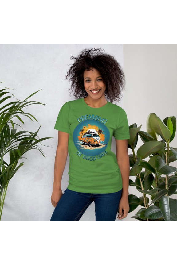 Dreaming Of Good Days Design Unisex T-shirt (Leaf, M)