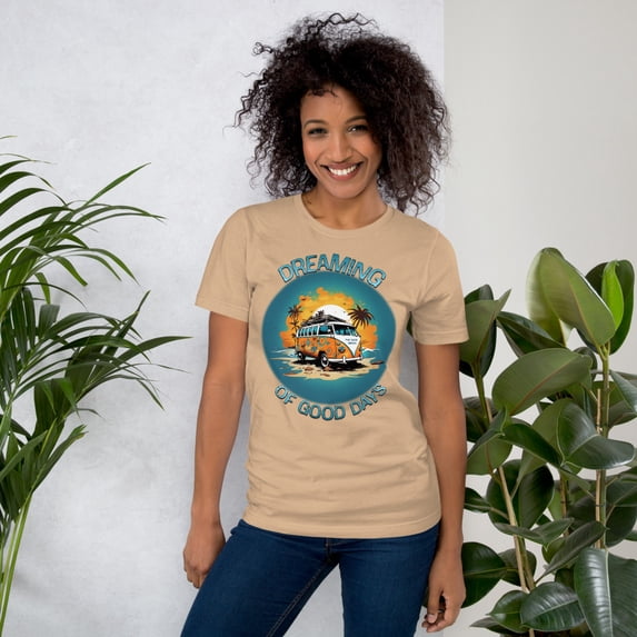 Dreaming Of Good Days Design Unisex T-shirt (Tan, 2XL)