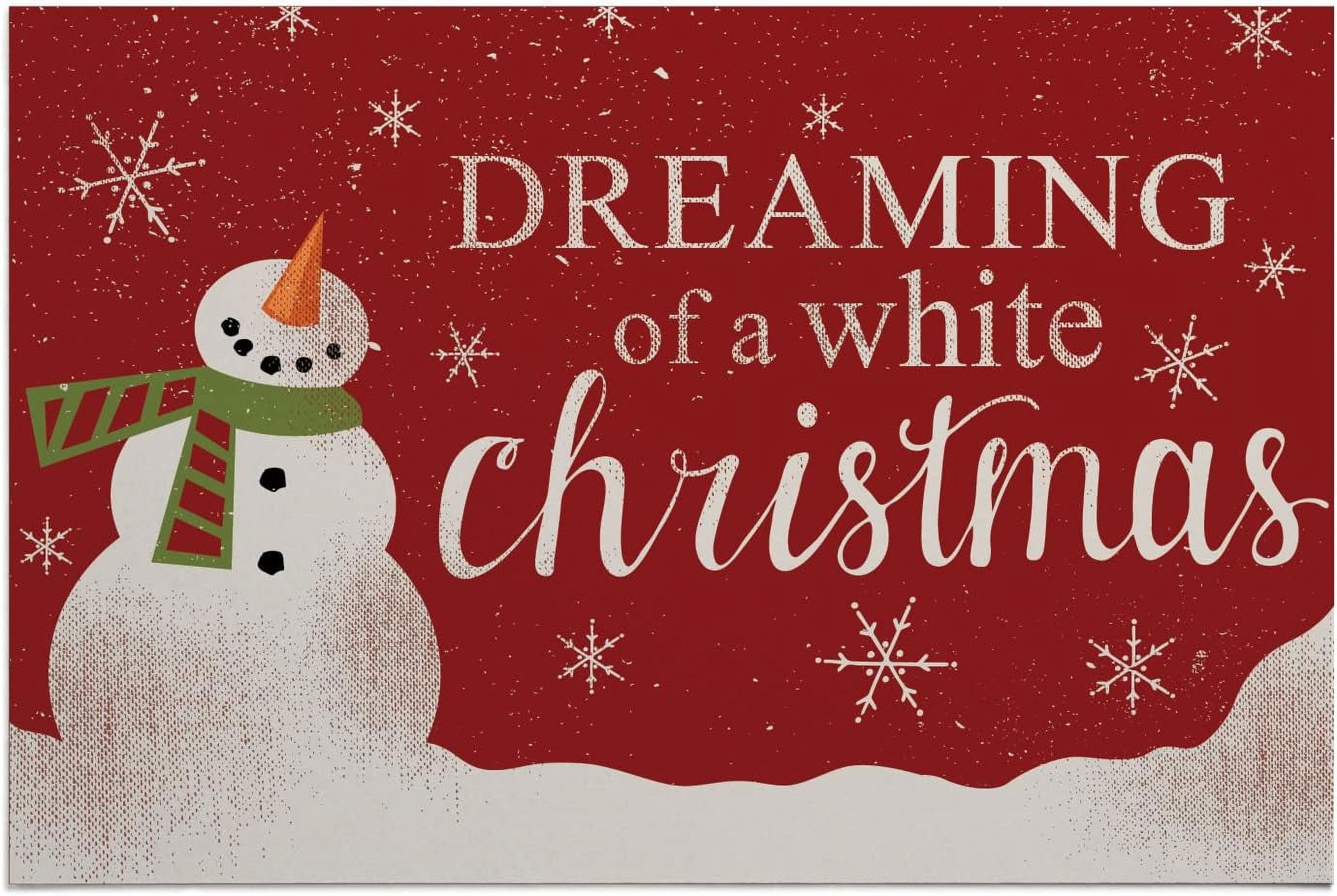 Dreaming of A White Christmas Doormat Non Slip Indoor or Outdoor
