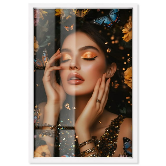 Dreaming of Butterflies and Whimsy II Shadowbox Print Fashion Wall Decor by Art Remedy, White Frame, 20 x 30