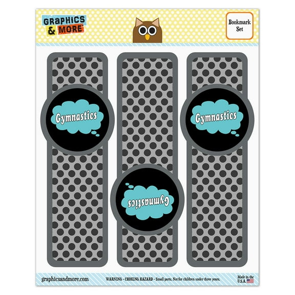 Dreaming of Gymnastics Blue Glossy Laminated Bookmarks - Set of 3