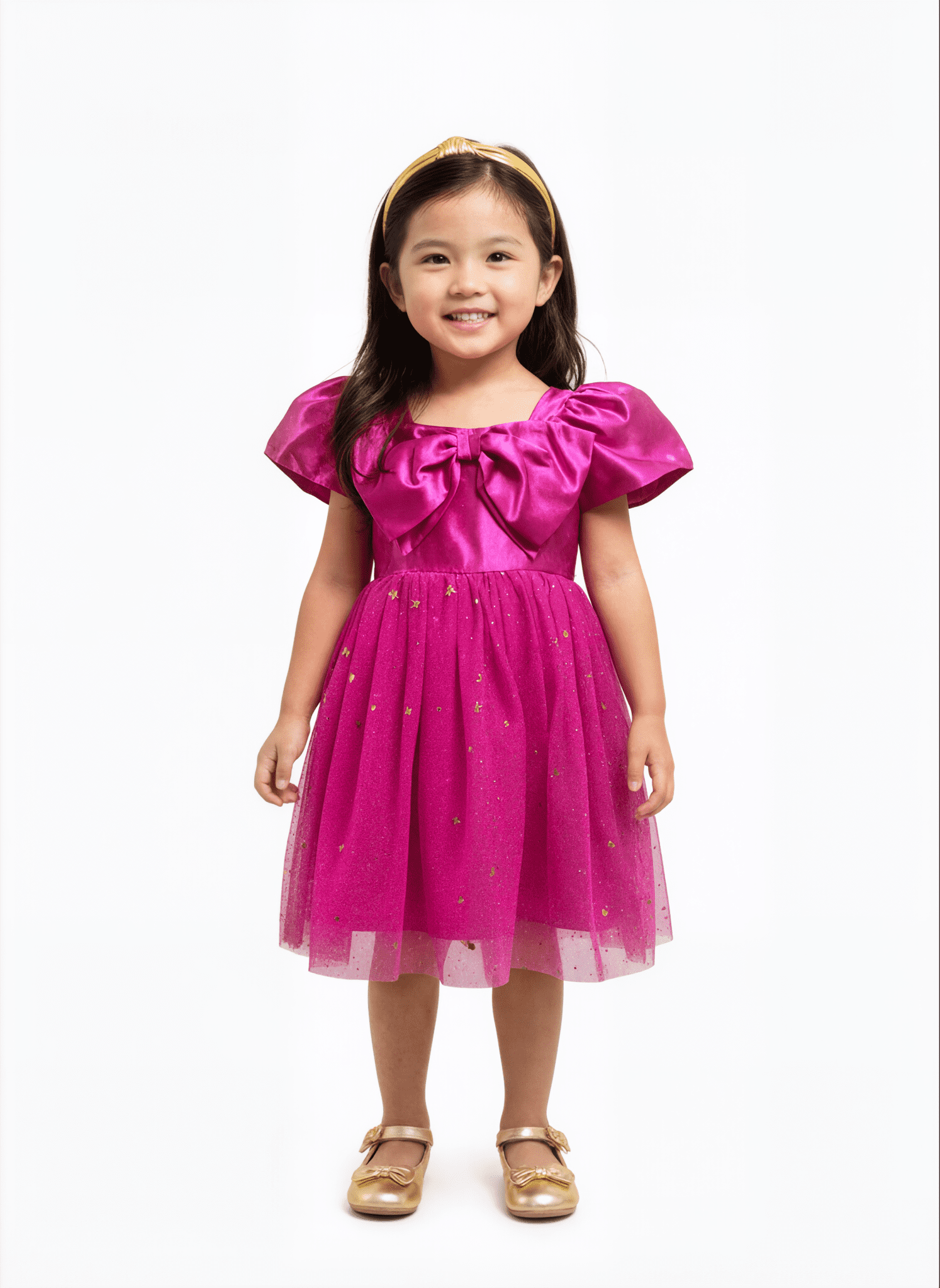 Dreaming of Lucy Toddler Girls Starry Bow Tutu Dress with Short Sleeves, Sizes 12M- 5T
