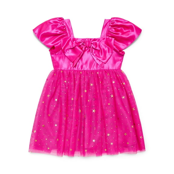 Dreaming of Lucy Toddler Girls Starry Bow Tutu Dress with Short Sleeves, Sizes 12M- 5T