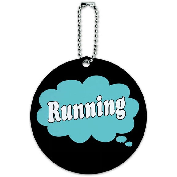 Dreaming of Running Blue Round Luggage ID Tag Card for Suitcase or Carry-On