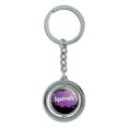thumbnail image 1 of Dreaming of Squirrels Purple Spinning Circle Metal Keychain, 1 of 1