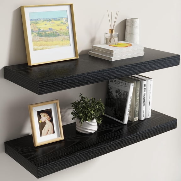 Dreamland Black Floating Shelves for Wall 30 Inch, Black