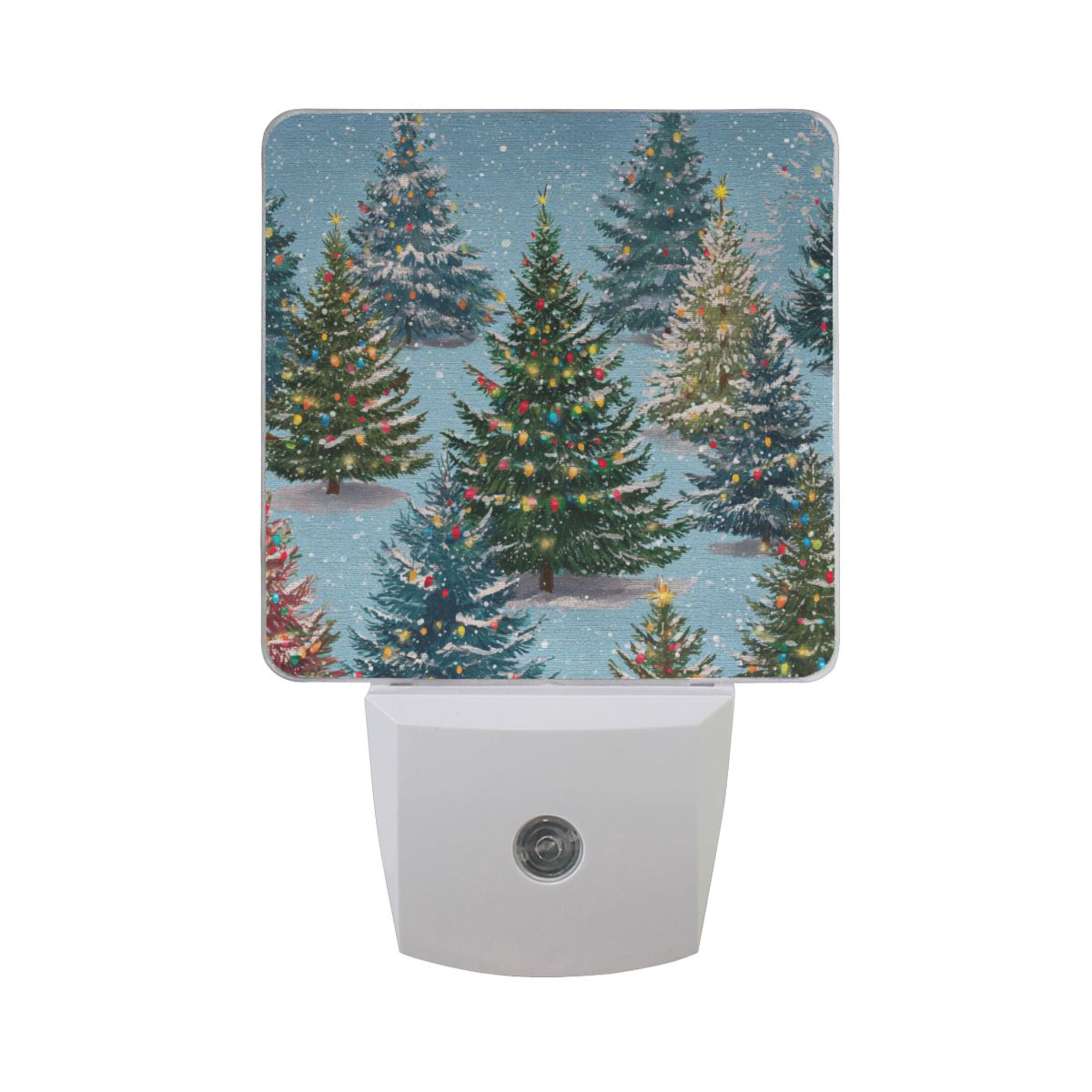 Christmas Tree Sensor Dreamlike Cute Christmas Trees Snowy Day LED Night Light Sensor Lamp ...