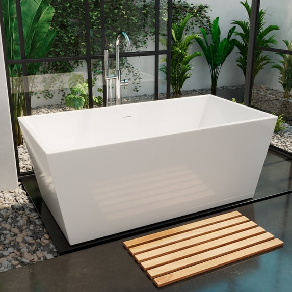 Dreamline BT42X3167C32 Allure 67" Free Standing Acrylic Soaking Tub - White