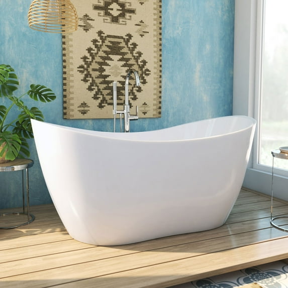 Dreamline Btnl5928ffxxc Nile 59" Free Standing Acrylic Soaking Tub - White