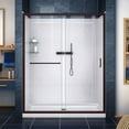 thumbnail image 1 of Infinity-Z 30 Inch D x 60 Inch W x 76-3/4 Inch H Clear Sliding Shower Door with Center Drain Shower Base and Back Wall, 1 of 13