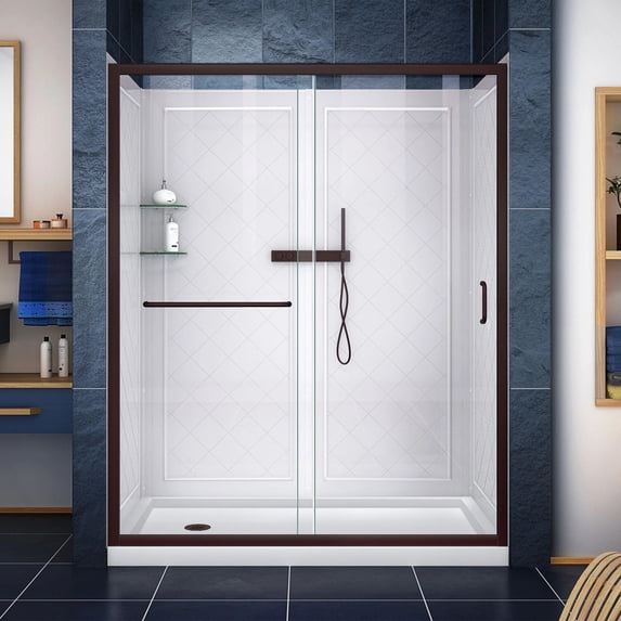 Dreamline DL-6116-CLL-06 Infinity-Z 76-3/4" High X 60" Wide X 30" Deep Alcove Shower