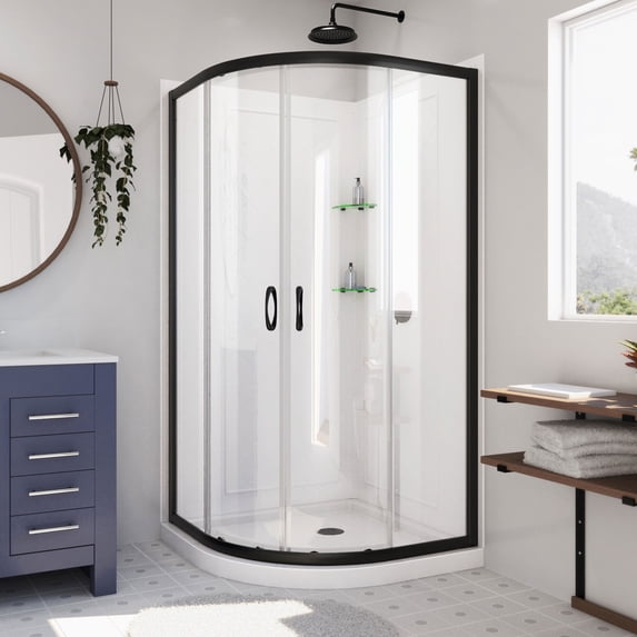 Dreamline DL-6152-09CL Prime 33" Wide X 76 3/4" High Semi-Frameless Clear Glass Sliding