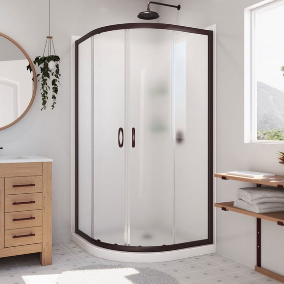Dreamline DL-6154-06FR Prime 38" Wide X 76 3/4" High Semi Frameless Frosted Glass Sliding