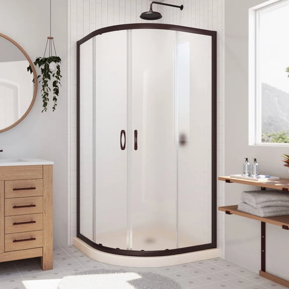 Dreamline DL-6703-22-06FR Prime 38" Wide X 74 3/4" High Semi Frameless Frosted Glass