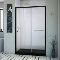 Infinity-Z 36 Inch D x 48 Inch W x 74-3/4 Inch H Clear Sliding Shower Door with Center Drain Shower Base