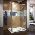 thumbnail image 1 of Dreamline Flex 34 1/2 in. D x 44-48 in. W x 72 in H Semi-Frameless Pivot Shower Enclosure in Brushed Nickel, 1 of 10