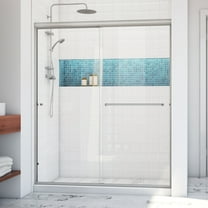 Alliance Pro LT 56-60 in. W x 70 3/8 in. H Semi-Frameless Bypass Sliding Shower Door in Brushed Nickel and Clear Glass