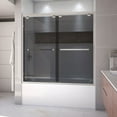 thumbnail image 1 of Encore 56-60 Inch W x 58 Inch H Semi Frameless Bypass Sliding Tub Door in Brushed Nickel and Gray Glass, 1 of 9