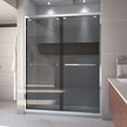thumbnail image 1 of Encore 56-60 Inch W x 76 Inch H Semi Frameless Bypass Sliding Shower Door in Chrome and Gray Glass, 1 of 9