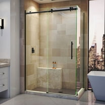 Enigma Air 34-3/4 Inch D x 48-3/8 Inch W x 76 Inch H Frameless Sliding Shower Enclosure