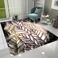 thumbnail image 1 of Dreammotif Artistic Gold Leaf Modern Area Rug for Living Room - 2.6 x 4 ft Machine Washable, Thin, Non Slip Backing Carpet, 1 of 8