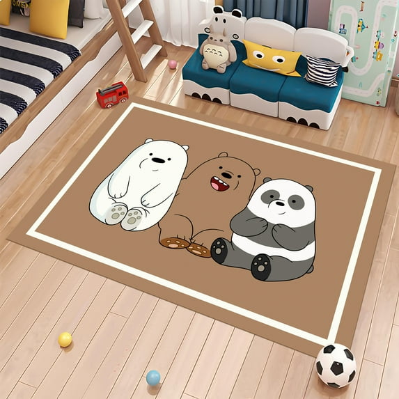 Dreammotif Bare Bear Rug, Cute Bear Rug, Cute Rug, Bear Rug, Red Rug,Funny Rug,Kids Room Rug,Nursery Decor - High Quality, Soft and Durable, Perfect for Children's Room