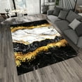 thumbnail image 1 of Dreammotif Black Gold Marble Modern Area Rug for Living Room - 4 x 6 ft Machine Washable, Thin, Non Slip Backing Carpet, 1 of 8