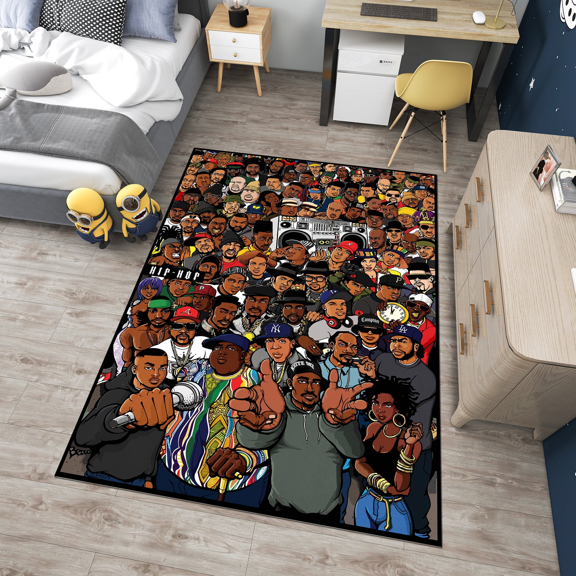 Dreammotif Colorful Hip Hop Area Rug, Modern Game Room Decor, Large ...