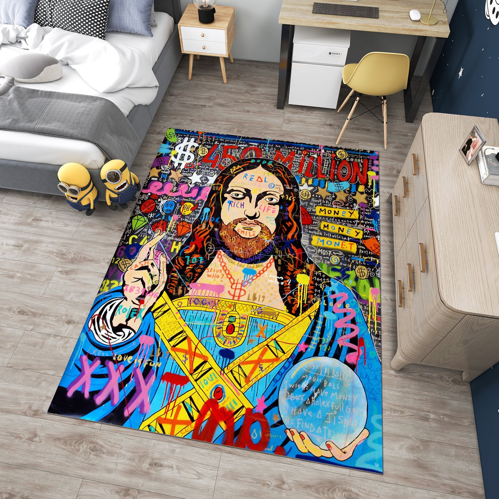 Dreammotif Colorful Modern Area Rug, Game Room Decor, Bedroom Decor For ...