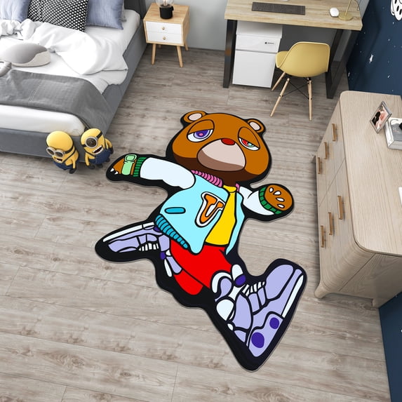 Dreammotif Colorful Modern Bear Rug, Area Rugs For Living Room, Bedroom Decor For Teens, Game Room Decor, Large Bedroom Floor Covering