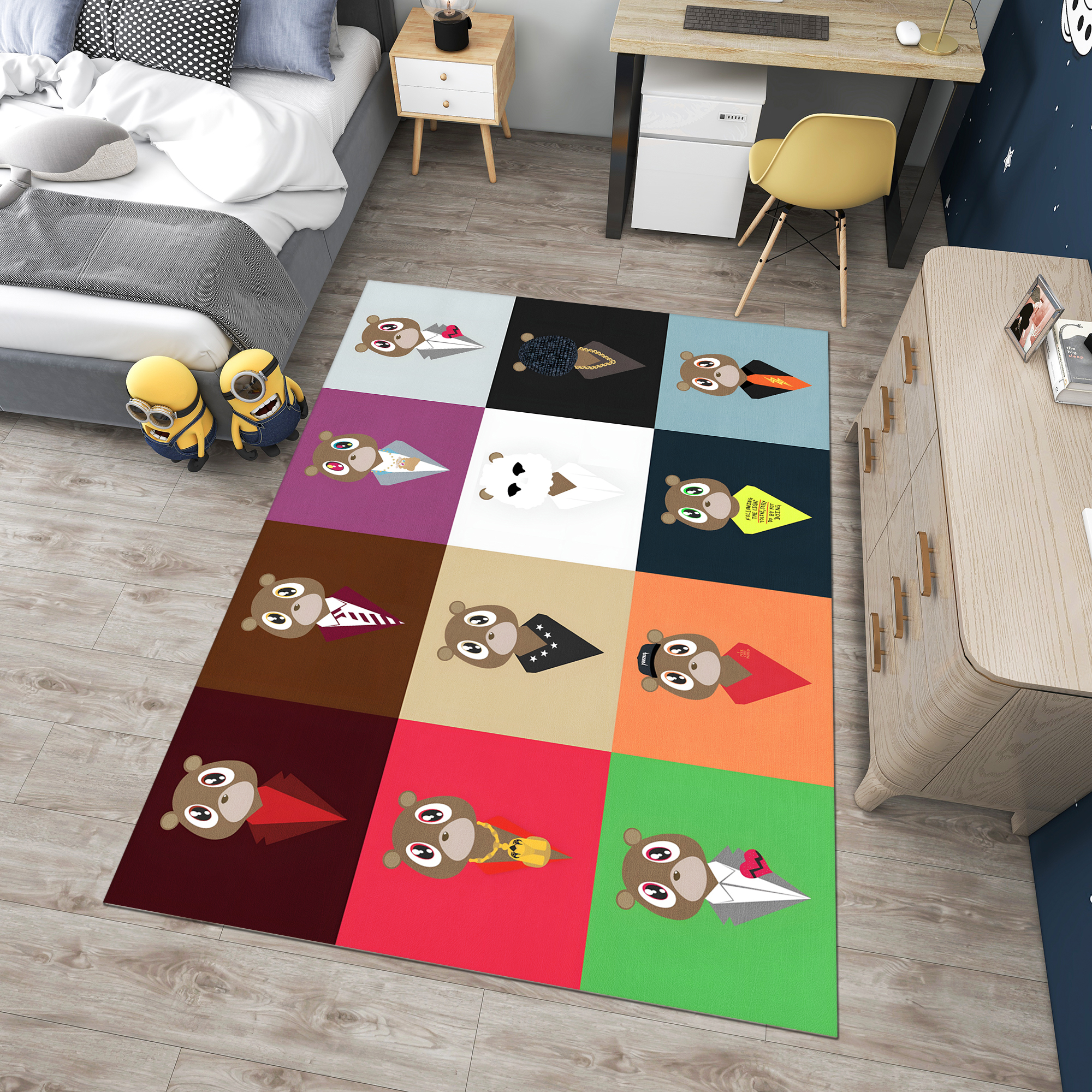 Three Bears Rug Dreammotif Colorful Popular Bears Rug, Modern Area Rug, Game Room Decor ...