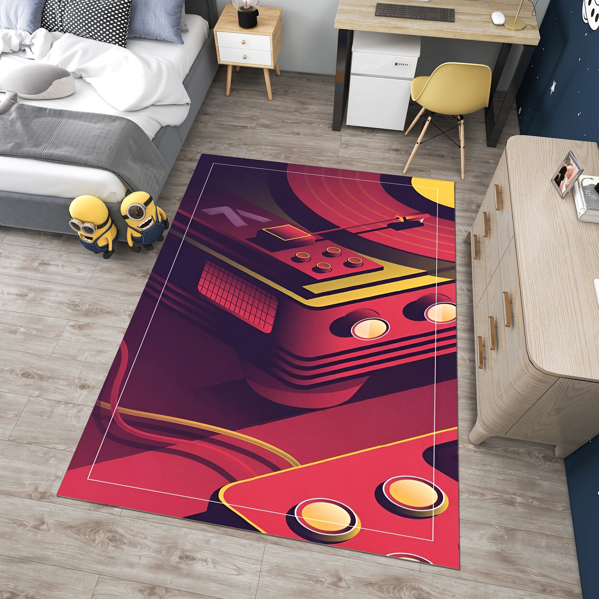 Large Rugs Game Dreammotif Colorful Record Rug, Modern Area Rugs, Game Room Decor ...