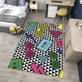 thumbnail image 1 of Dreammotif Colorful Retro Tape Rug, Modern Area Rug, Game Room Decor, Bedroom Decor For Teens, Large Living Room Rug, 1 of 7