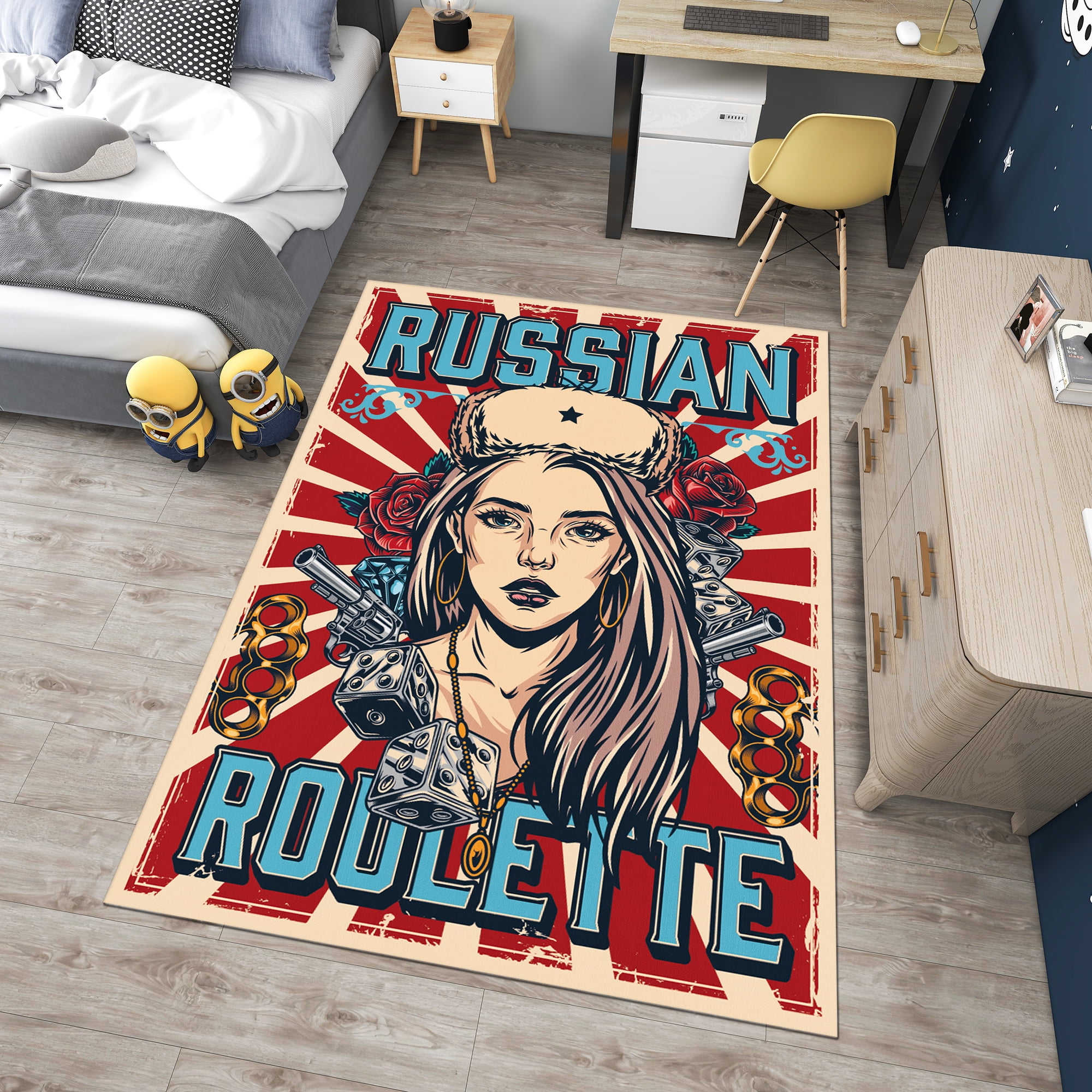 Dreammotif Colorful Russian Roulette Rug, Modern Area Rugs For Living ...