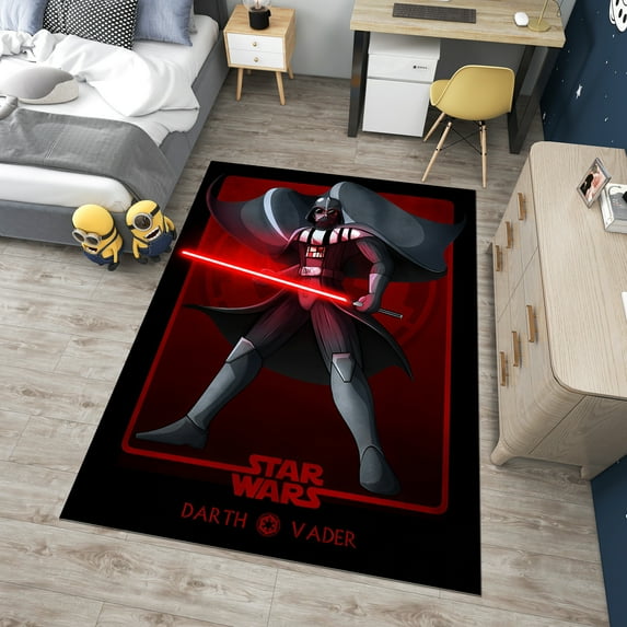 Dreammotif Darth Vader Rug, Large Area Rug For Living Room, Bedroom, Game Room Decor, Colorful Modern Floor Covering, Teen Bedroom Decor