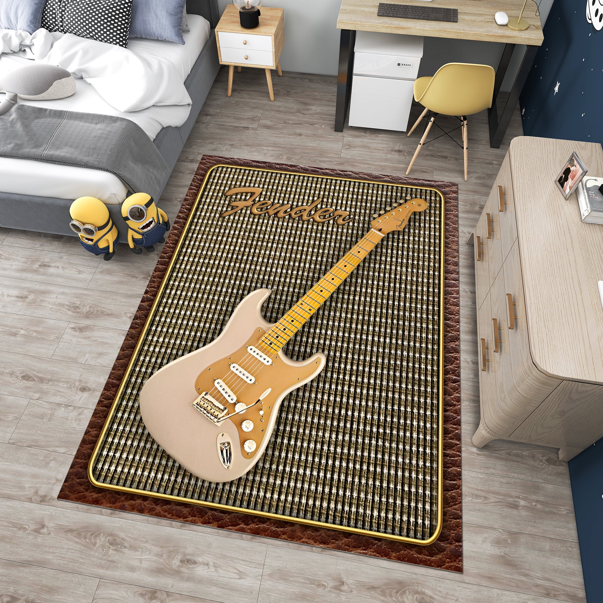 Dreammotif Electro Guitar Rug, Modern Area Rugs, Colorful Living Room ...