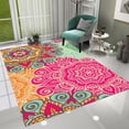 thumbnail image 1 of Dreammotif Floral Pattern Mandala Modern Area Rug for Living Room - 5.3 x 7.6 ft Machine Washable, Thin, Non Slip Backing Carpet, 1 of 8