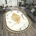 thumbnail image 1 of Dreammotif Luxury Gold Pattern Modern Area Rug for Living Room and Home - 6 x 8.5 ft Machine Washable, Thin, Non Slip Backing Carpet, 1 of 8