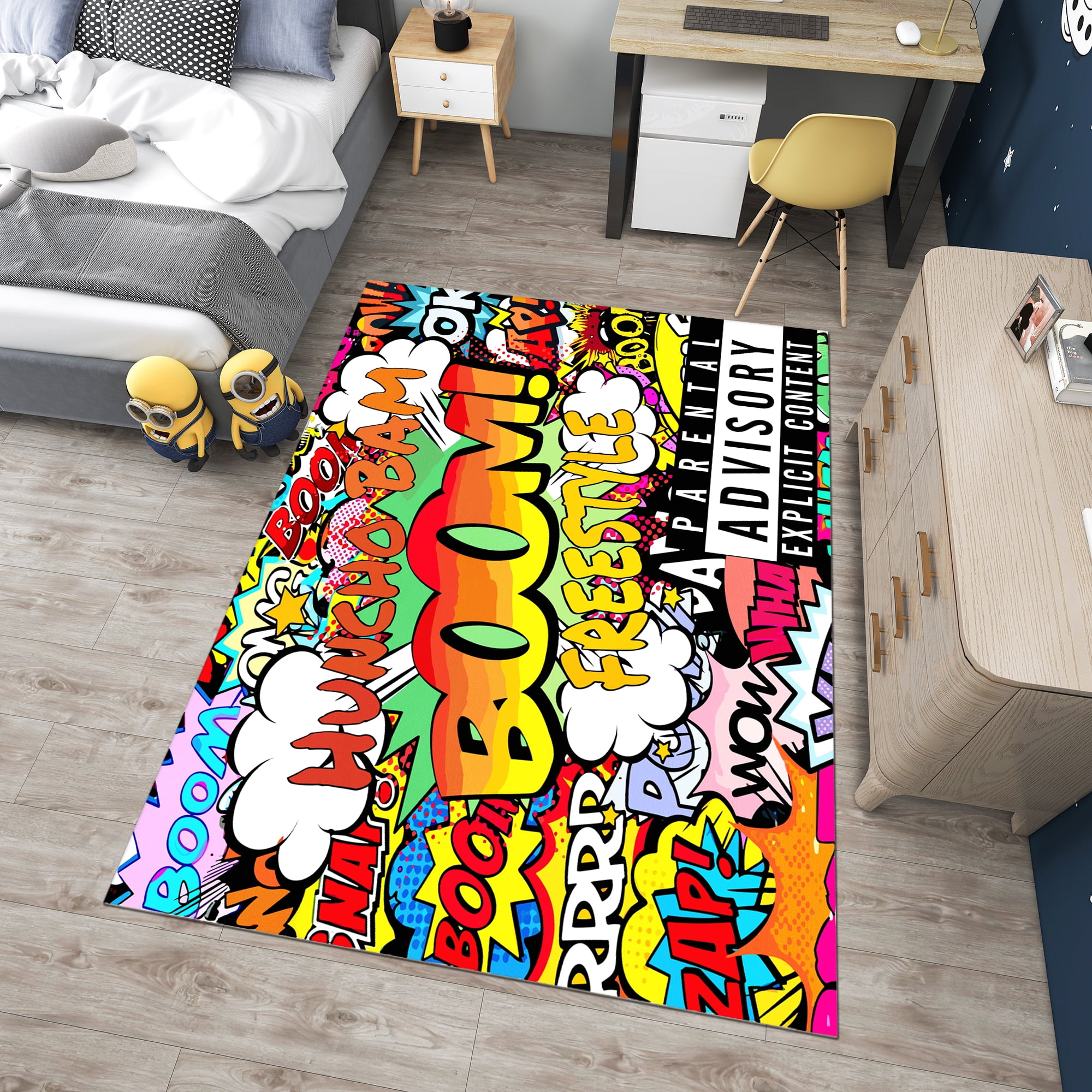 Dreammotif Modern Boom Pop Art Rug, Colorful Area Rugs For Living Room ...