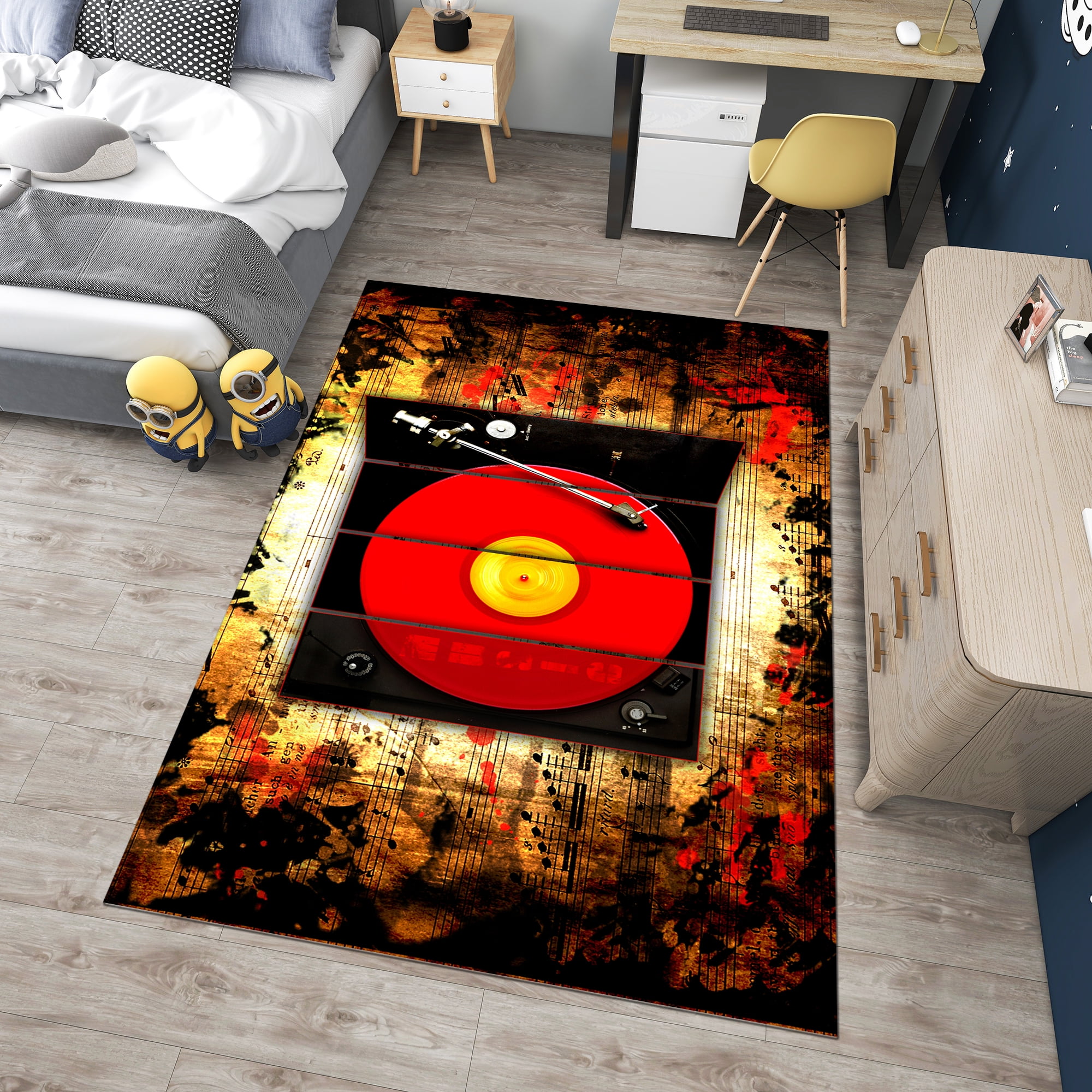 Dreammotif Music Themed Area Rug, Modern Colorful Carpet, Game Room ...