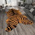 thumbnail image 1 of Dreammotif Orange Black Zebra Design Modern Area Rug for Living Room - 3.3 x 5 ft Machine Washable, Thin, Non Slip Backing Carpet, 1 of 8