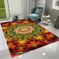 thumbnail image 1 of Dreammotif Orange Mandala Modern Area Rug for Living Room and Home - 6 x 8.5 ft Machine Washable, Thin, Non Slip Backing Carpet, 1 of 8