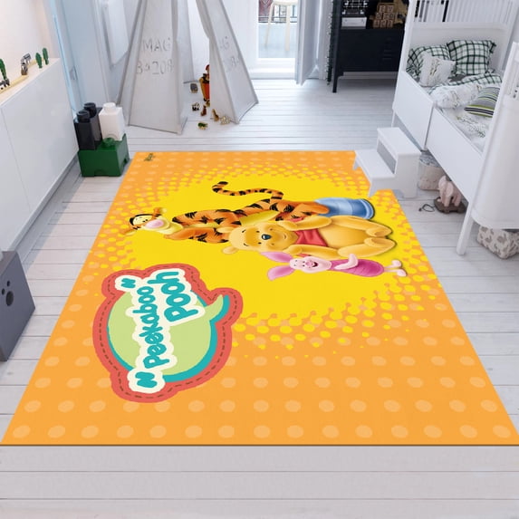 Dreammotif Peekaboo Pooh Rug, Child Rug, Cute Rug, Minimalist Rug, Custom Rug, Popular Rug, Colourful Rug - High Quality, Soft and Durable, Perfect for Children's Room